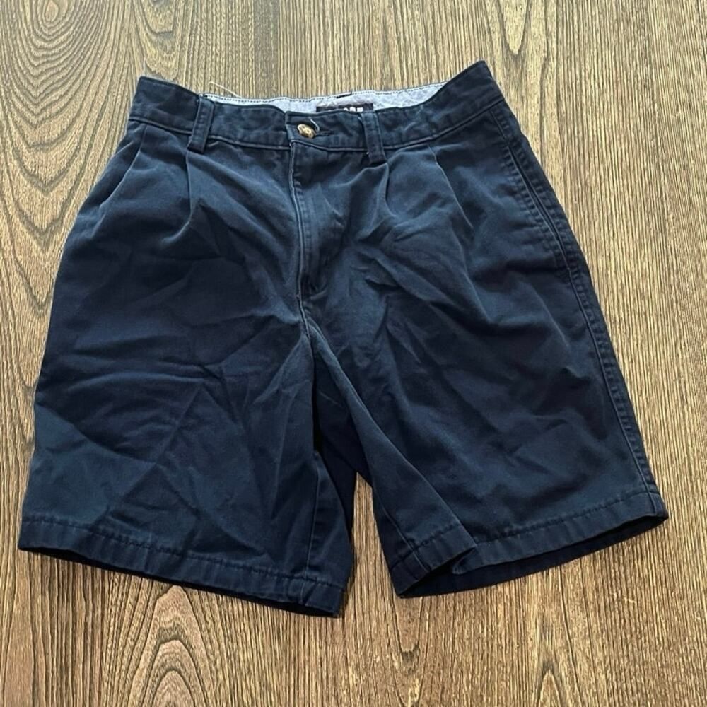 Class Club Boys Chino Shorts Mid Rise Pleated Front Pockets Navy Blue Size 8